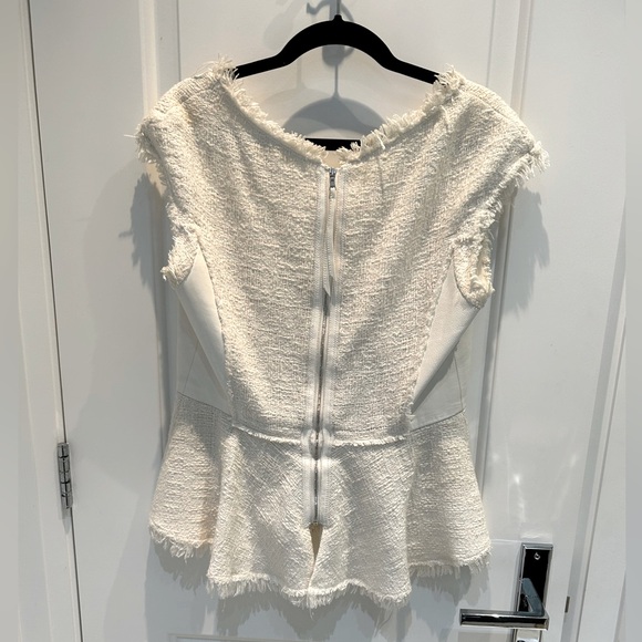 Rebecca Taylor tweed and genuine leather peplum top - Picture 6 of 9